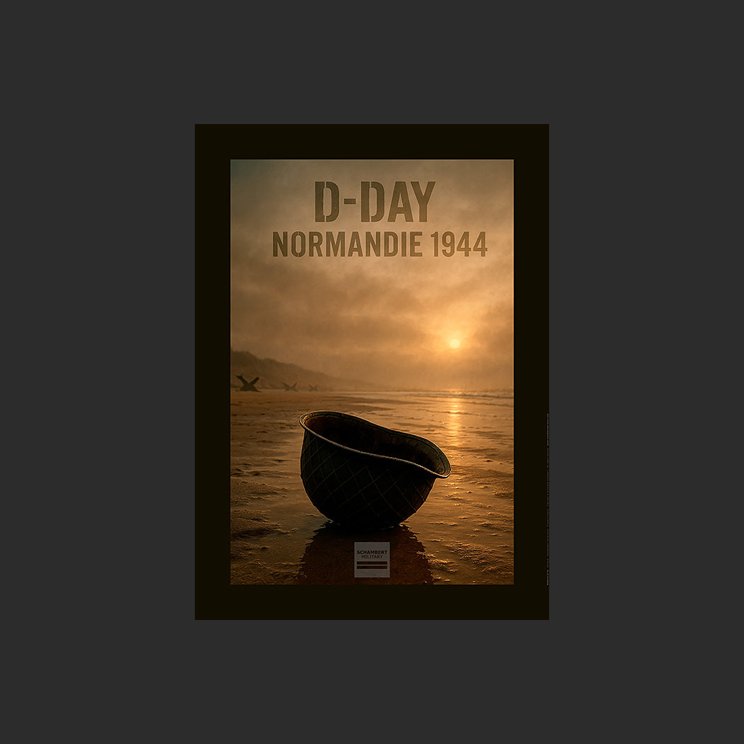 Affiche MP0019 En mémoire des soldats Alliés tombés en Normandie, design avec marge couleur.