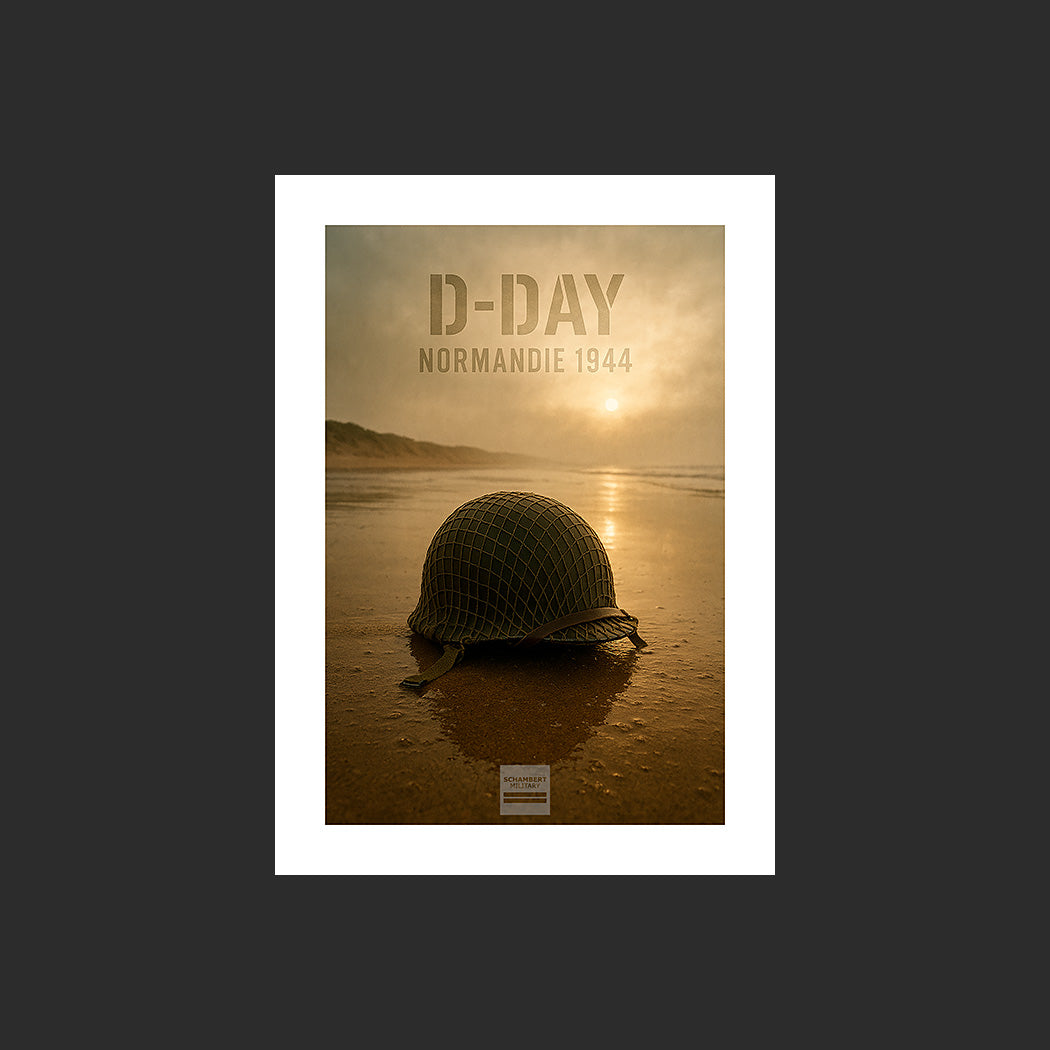 Affiche MP0022 Célébration du Débarquement de Normandie, design avec marge blanche.