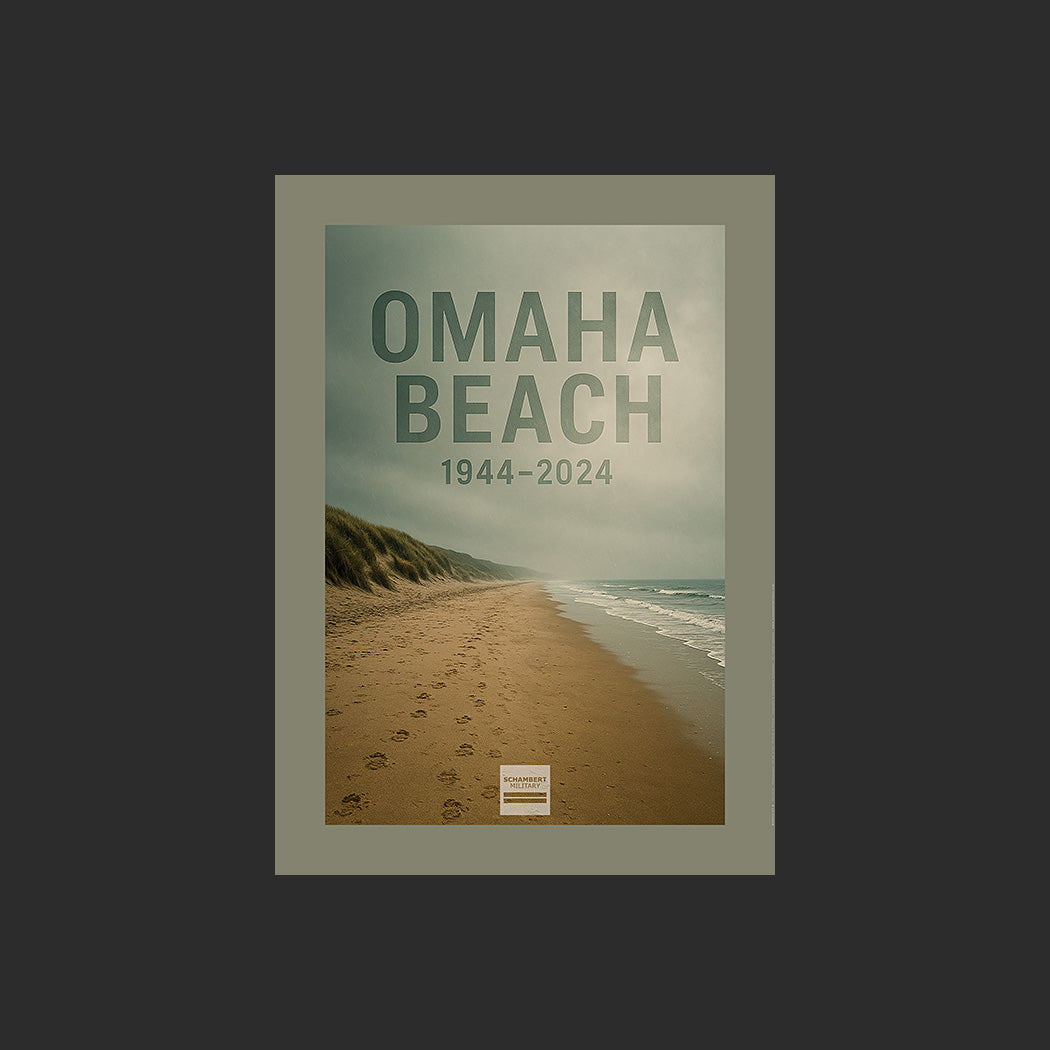 Affiche MP0023 Anniversaire du Débarquement de Normandie, design avec marge couleur.