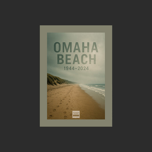 Affiche MP0023 Anniversaire du Débarquement de Normandie, design avec marge couleur.